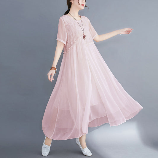 Summer Fairy Chiffon Women Plus Sizes Dresses