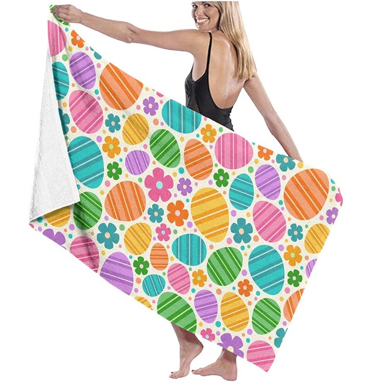 Happy Easter Day Rabbit&Colorful Egga Summer Beach Towel