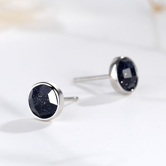 Fashion 925 Sterling Silver Round Vintage Stud Earrings 011