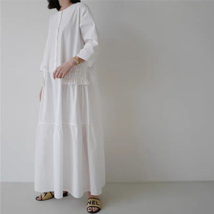 Casual Ruffled Women Long Shirt Dresses