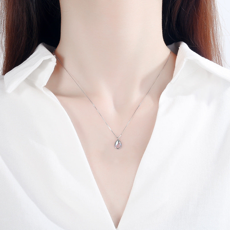 Sterling Sliver Water Drop Pendant Necklace