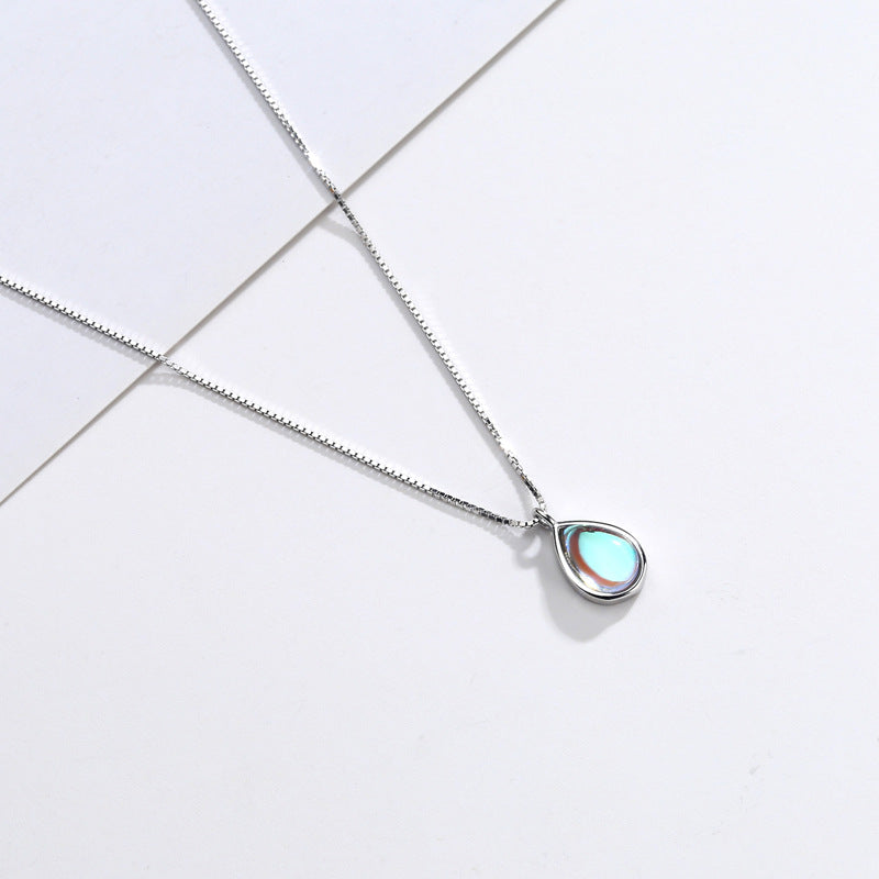 Sterling Sliver Water Drop Pendant Necklace