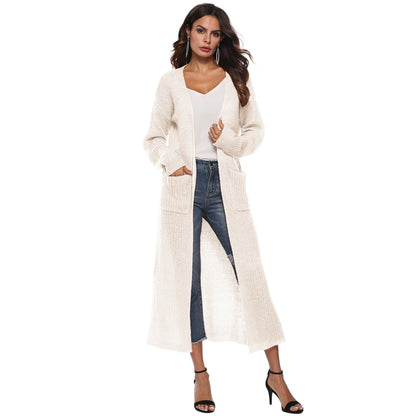 Casual Women Knitting Cardigan Overcoat with Pocket