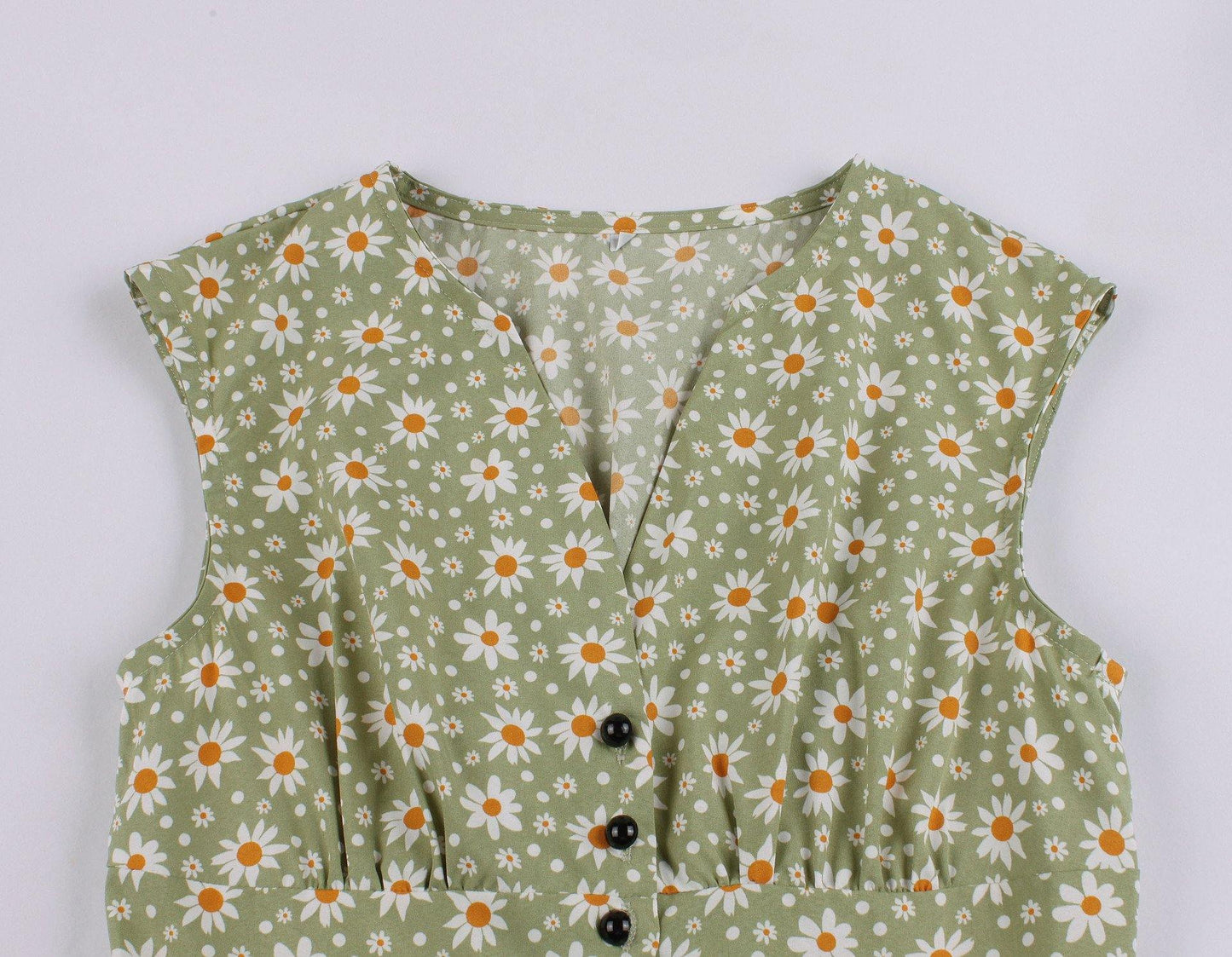 Summer Sleevess Retro Floral Print Women Dresses-STYLEGOING