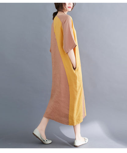 Women Summer Linen Plus Sizes Vintage Dresses
