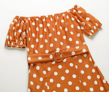 Summer Sexy Off The Shoulder Dot Dresses-STYLEGOING