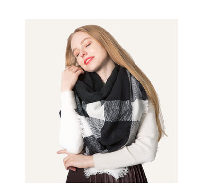 Winter Warm Plaid Scarves for Women