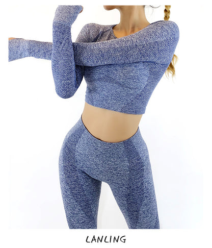 Women Long Sleeves Sporting Yoga Tops&leggings