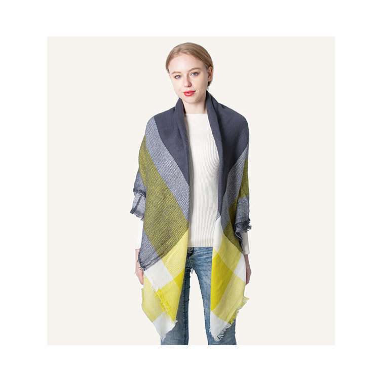 Winter Warm Plaid Scarves for Women