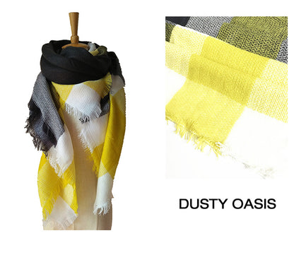Winter Warm Plaid Scarves for Women
