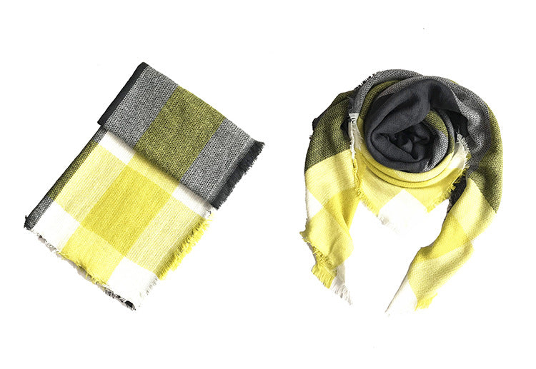 Winter Warm Plaid Scarves for Women