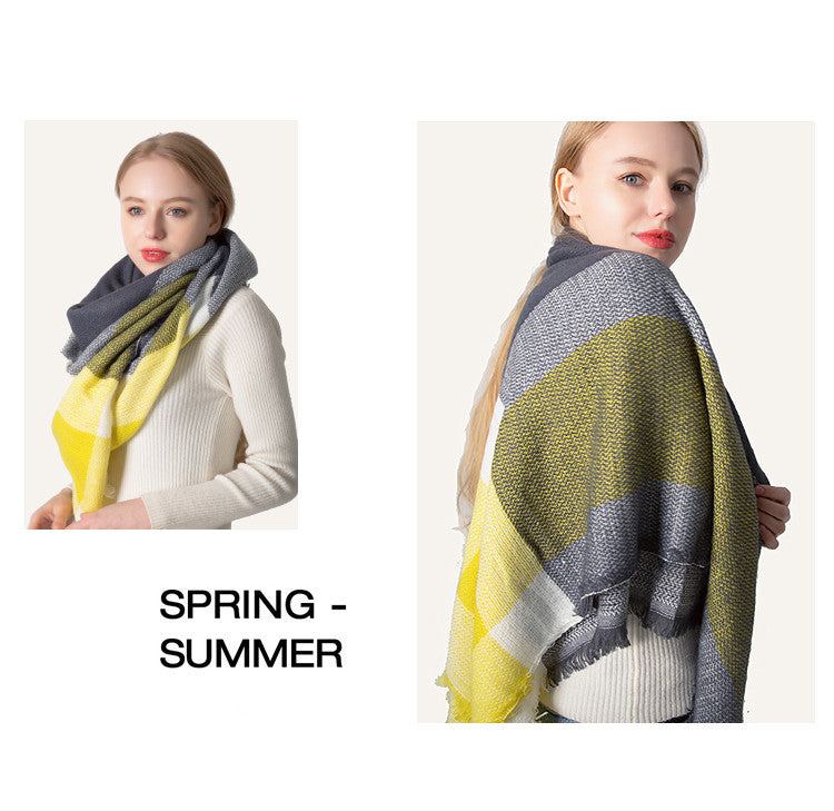 Winter Warm Plaid Scarves for Women