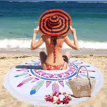 Women Summer Beach Fast Drying Print Beach Towel-STYLEGOING