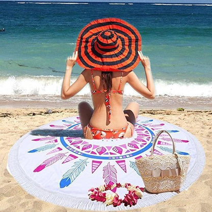 Women Summer Beach Fast Drying Print Beach Towel-STYLEGOING