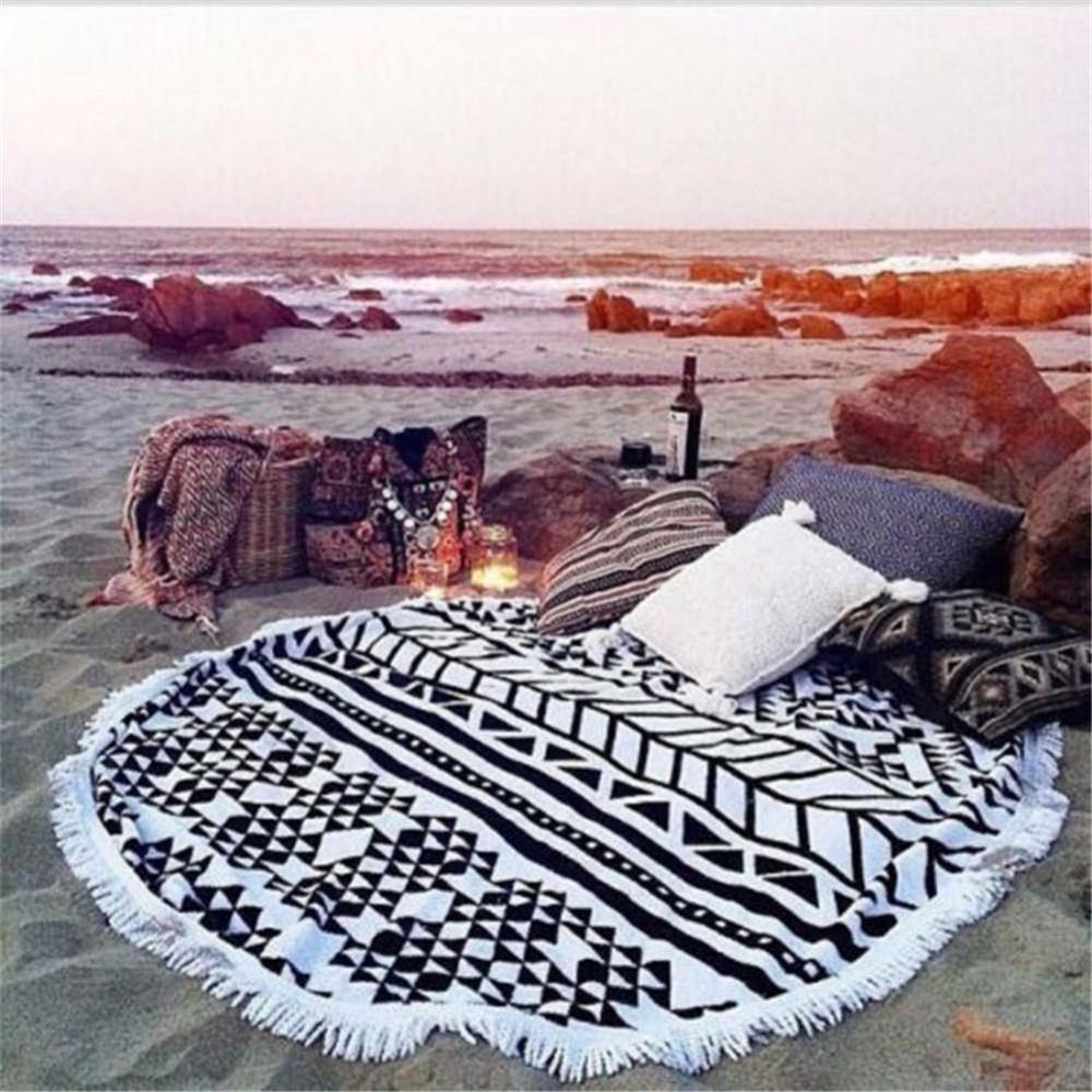 Women Summer Beach Fast Drying Print Beach Towel-STYLEGOING