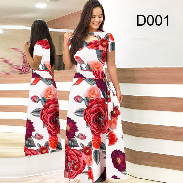 Elegant Floral Print Long Dresses for Women