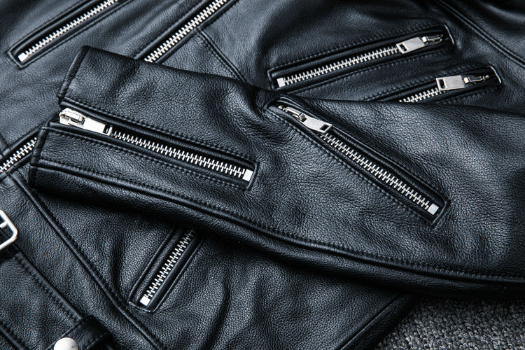 Designed Motorcycle Cowhide Leather Jackets for Men