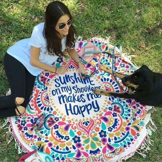 Women Summer Beach Fast Drying Print Beach Towel-STYLEGOING