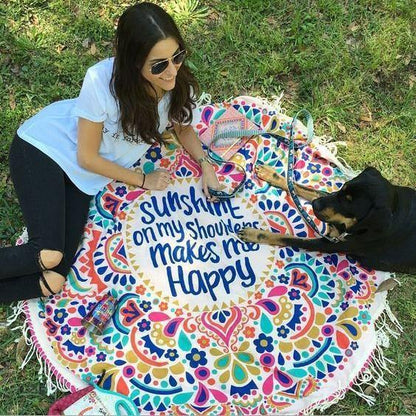 Women Summer Beach Fast Drying Print Beach Towel-STYLEGOING