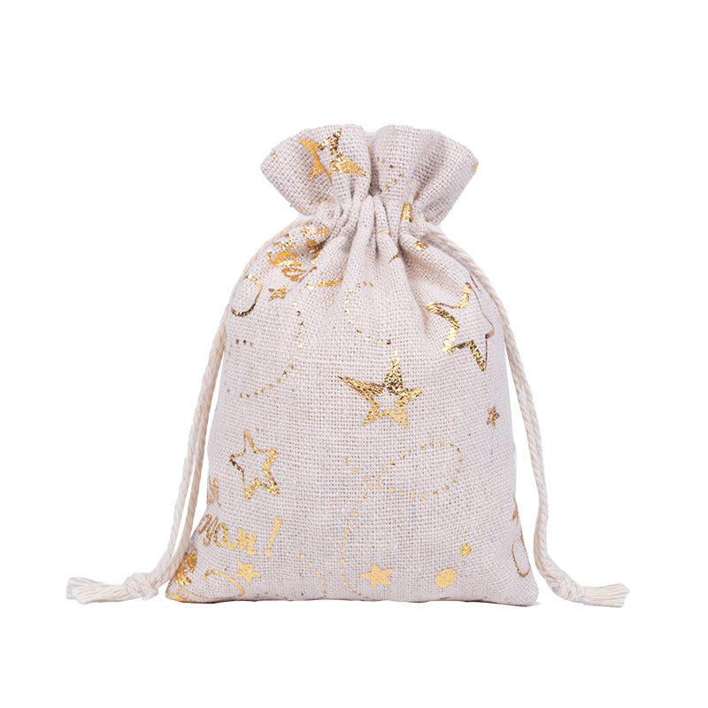 Merry Christmas Linen Candy Bag 50pcs/Set