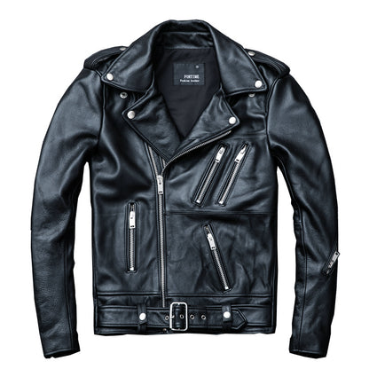 Designed Motorcycle Cowhide Leather Jackets for Men