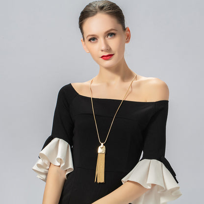 Women Fashion Tassels Long Sweater Chains