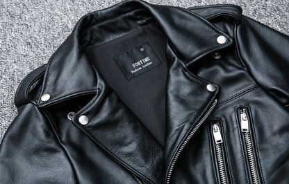 Designed Motorcycle Cowhide Leather Jackets for Men
