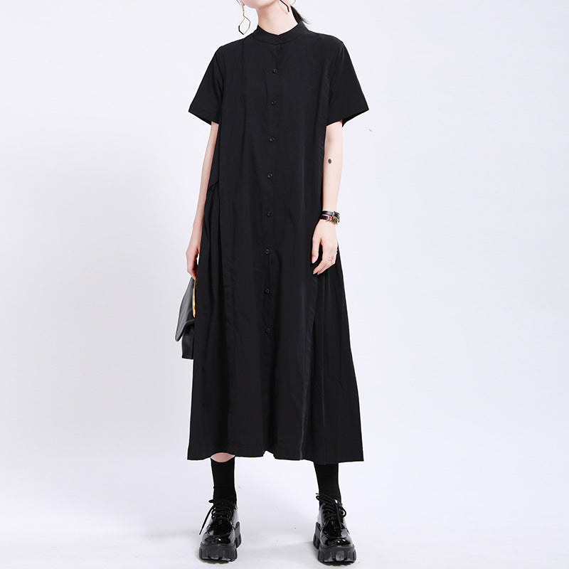 Elegant Linen Short Sleeves Summer Long Dresses