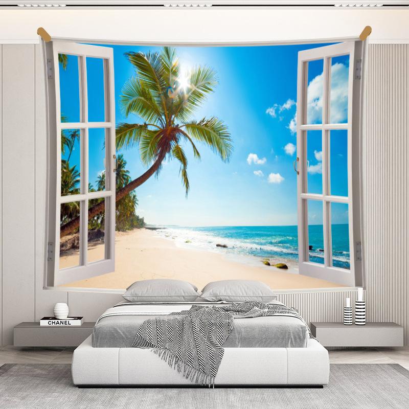 Window Landscape for Home Decorative Hanging Wall Tapestry