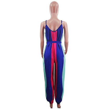 Summer Colorful Striped Women Jumpsuits