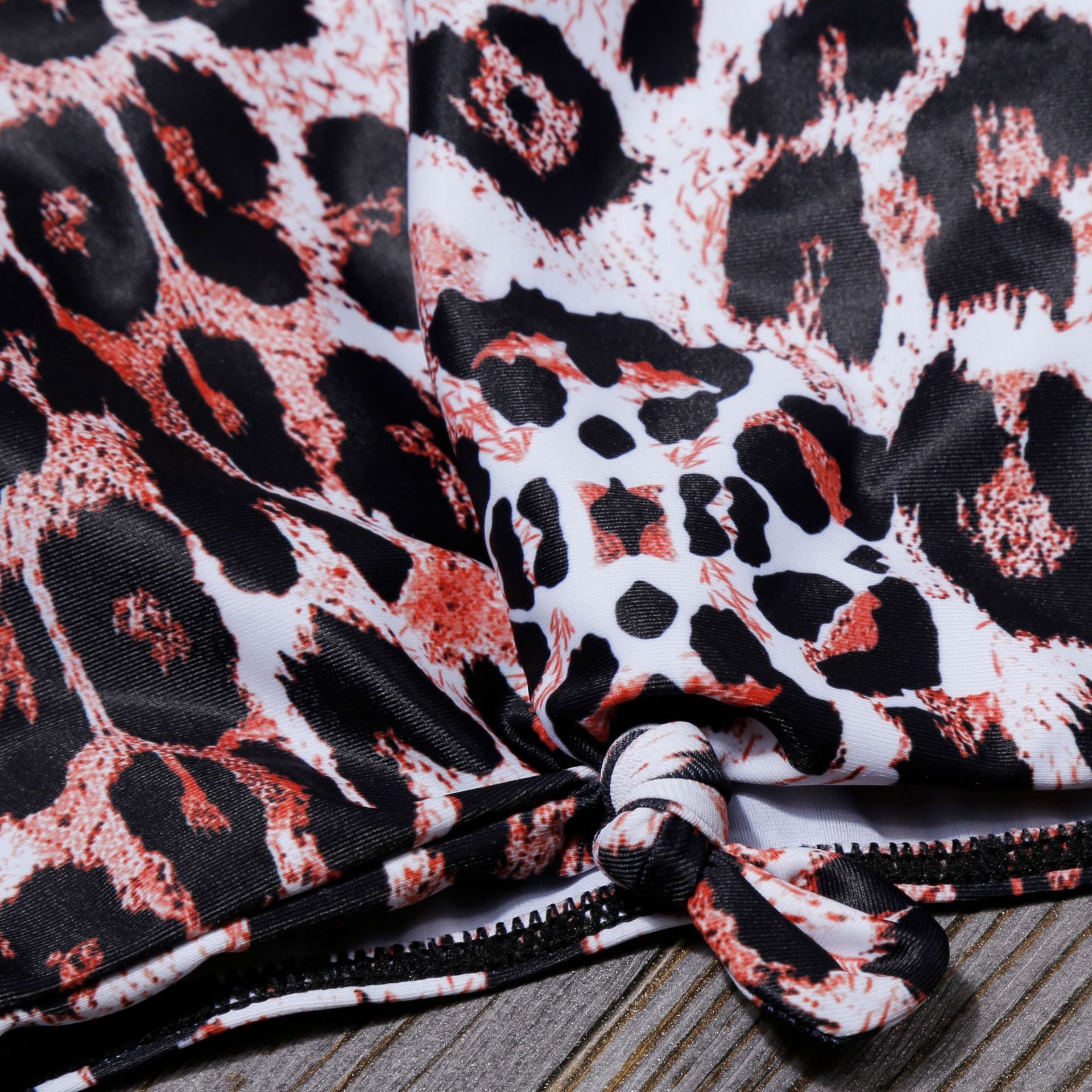 Sexy Leopard Two Pieces Bikini Swimsuits