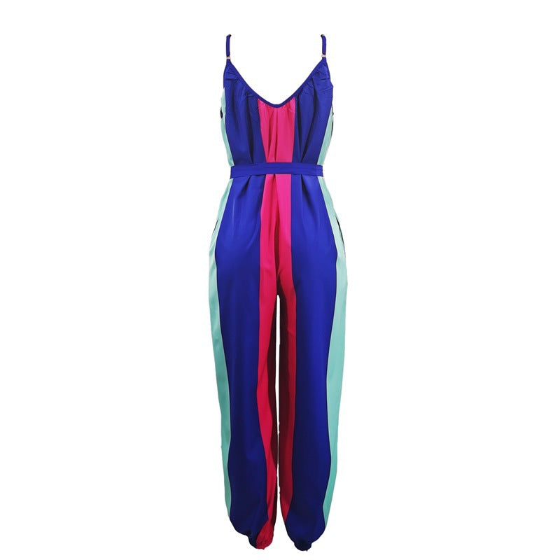 Summer Colorful Striped Women Jumpsuits