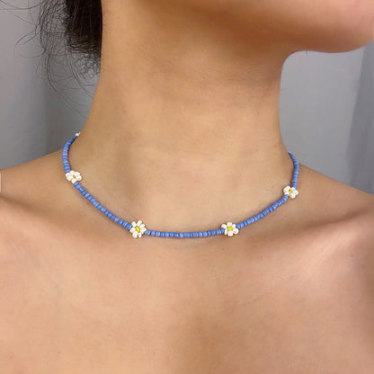 Handmade Colorful Beads String Daisy Design Necklaces for Women