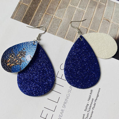 Halloween Water-drop Shaped Pu Leather Earrings