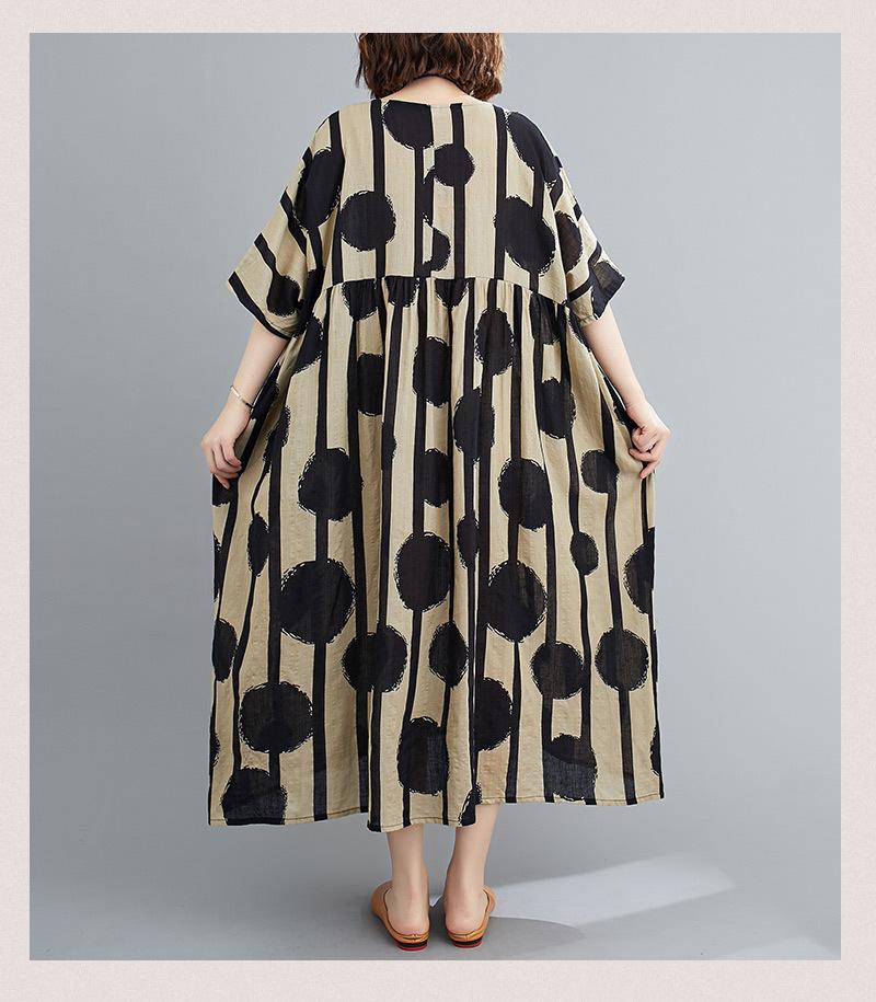 Summer Plus Sizes Floral Print Cozy Dresses-STYLEGOING