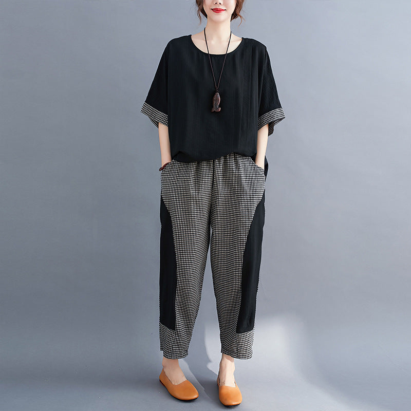 Vintage Summer Plus Sizes 2pcs Suits for Women