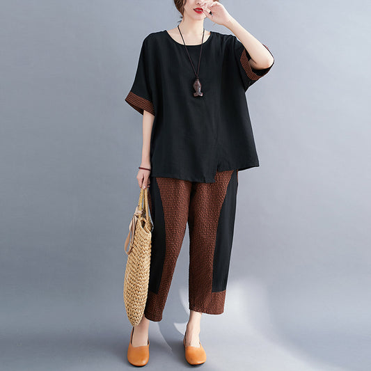 Vintage Summer Plus Sizes 2pcs Suits for Women