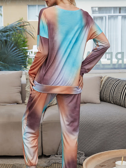 Casual Dyed Long Sleeves Women Homewear Sets
