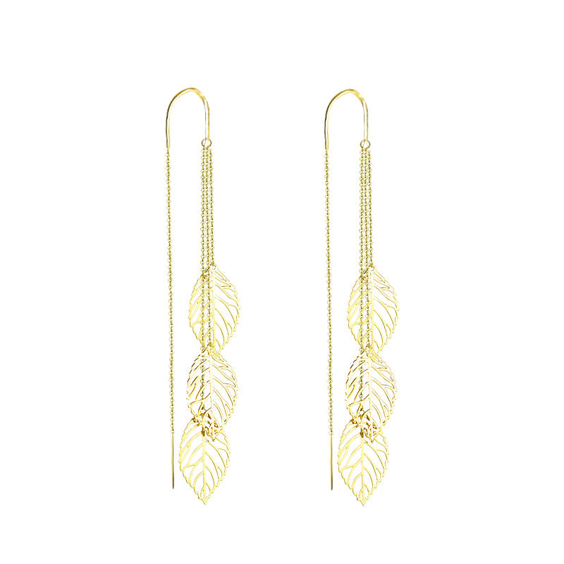 Fashion Leaf Designed Tassels Dangle Tramline for Women