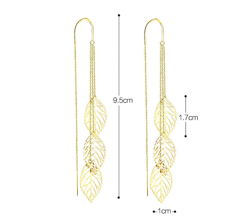 Fashion Leaf Designed Tassels Dangle Tramline for Women