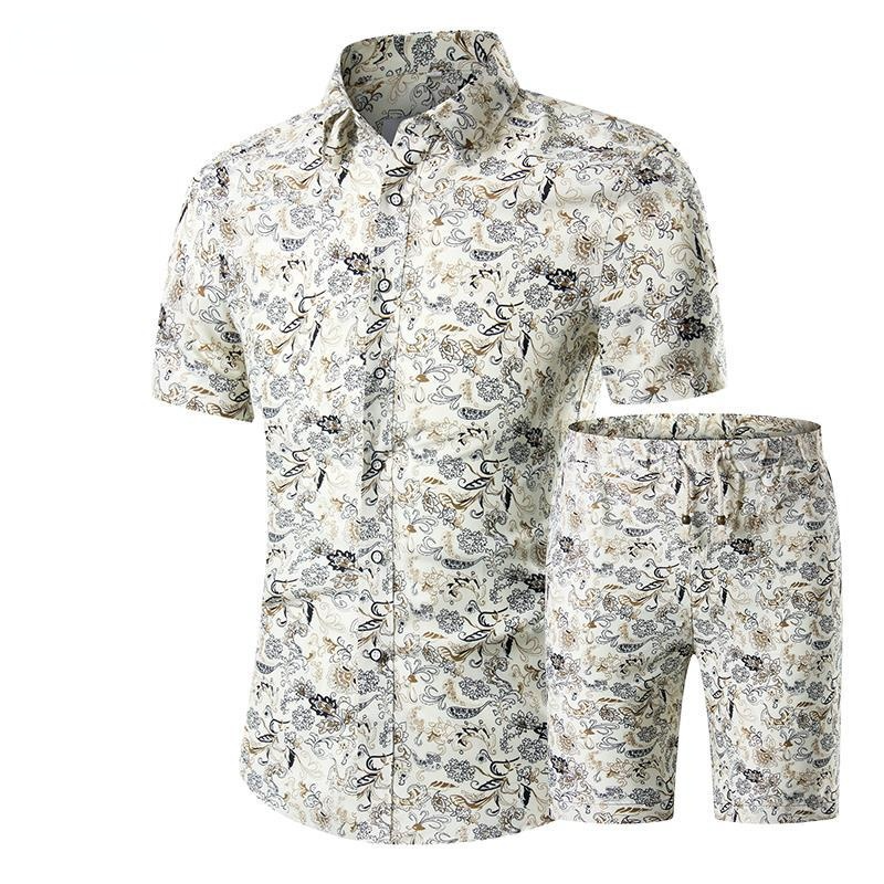 Summer Plus Sizes Short Sleeves T Shirts and Pants Sets for Men