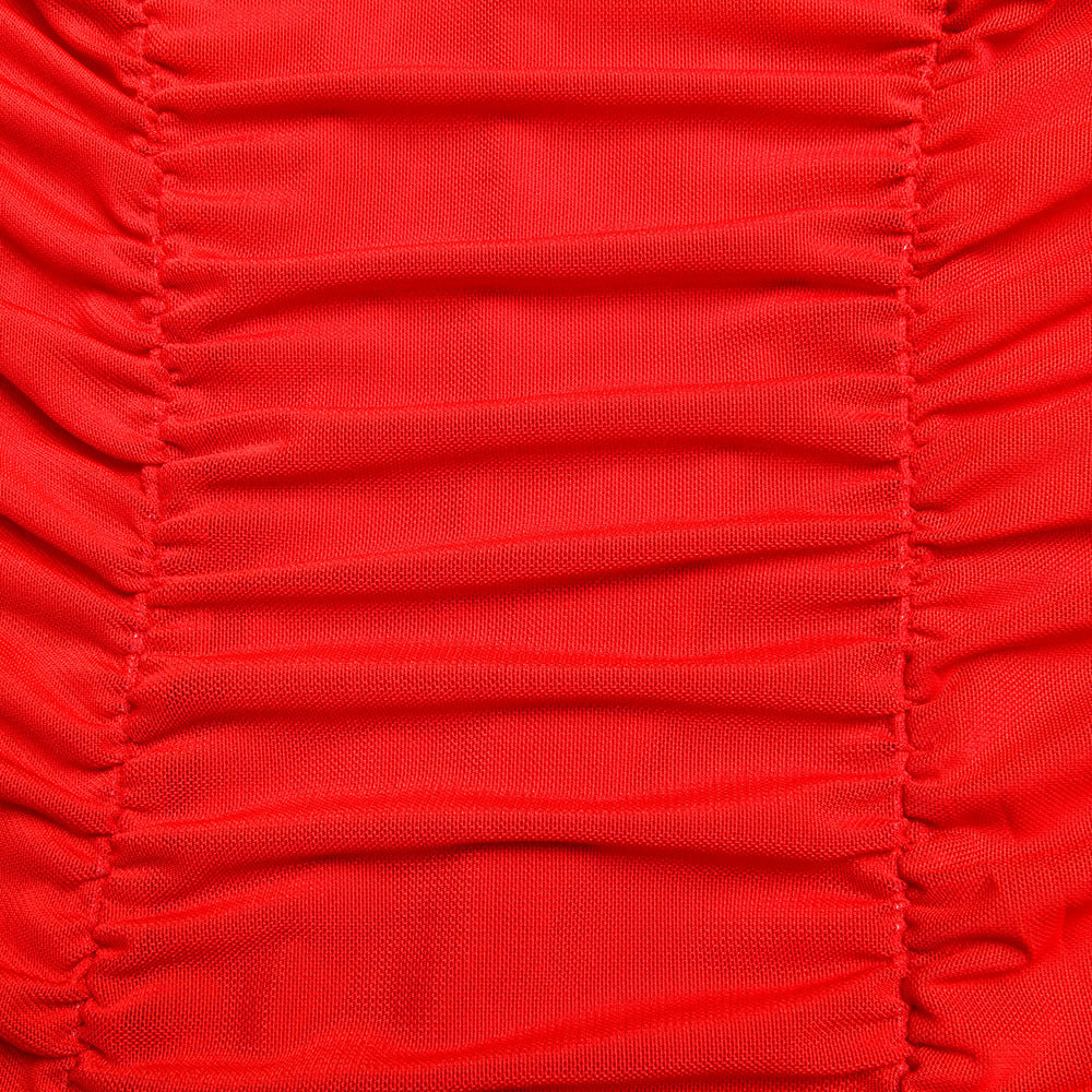 Sexy Square Neckline Puff Sleeves Tight Dresses