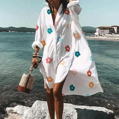 Summer Classy Beach Loose Shirt Dresses-STYLEGOING