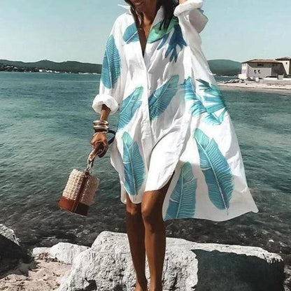 Summer Classy Beach Loose Shirt Dresses-STYLEGOING