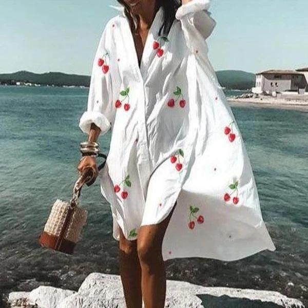 Summer Classy Beach Loose Shirt Dresses-STYLEGOING