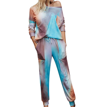 Casual Dyed Long Sleeves Women Homewear Sets