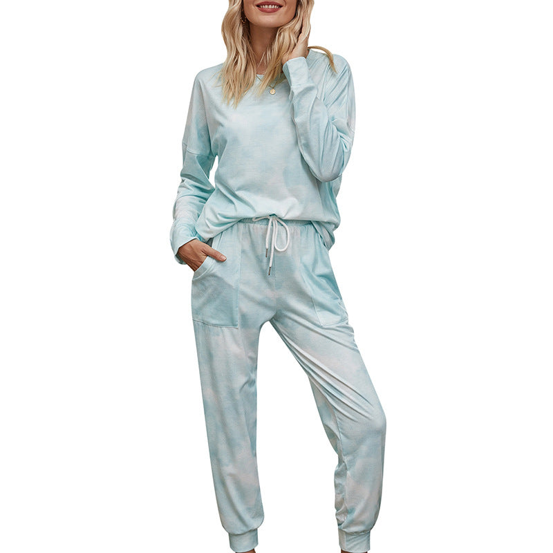 Casual Dyed Long Sleeves Women Homewear Sets