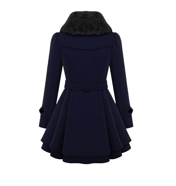 Women Plus Sizes Winter Warm Thicken Overcots with Belt