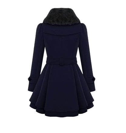 Women Plus Sizes Winter Warm Thicken Overcots with Belt