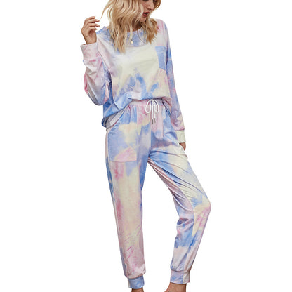 Casual Dyed Long Sleeves Women Homewear Sets